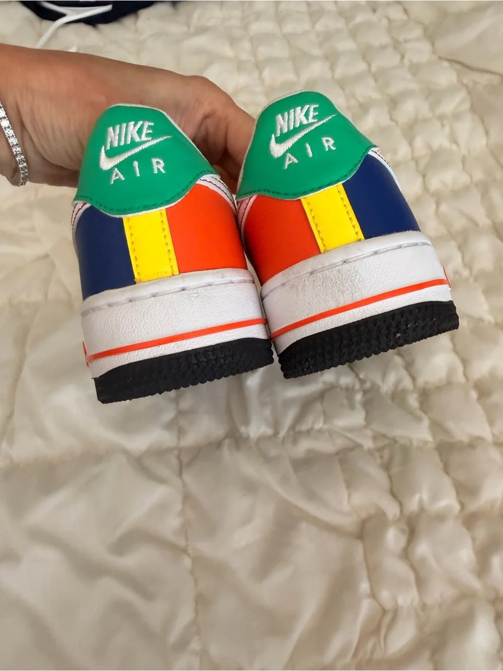 Nike Multicolor Low-Top Sneakers - White, Red, Blue, Yellow, Green